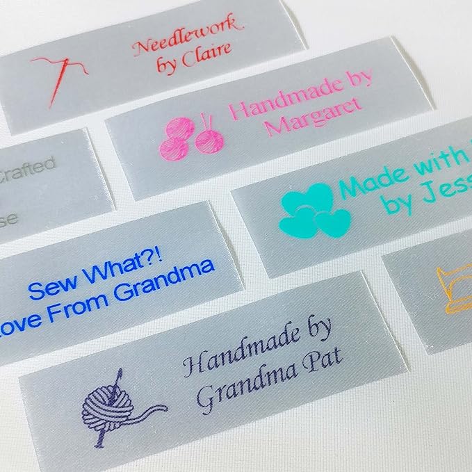 Personalized Satin Sewing Labels for Knitting, Quilting and Sewing Crafts 3/4" x 2 1/2" (20mm x 60mm) (500)