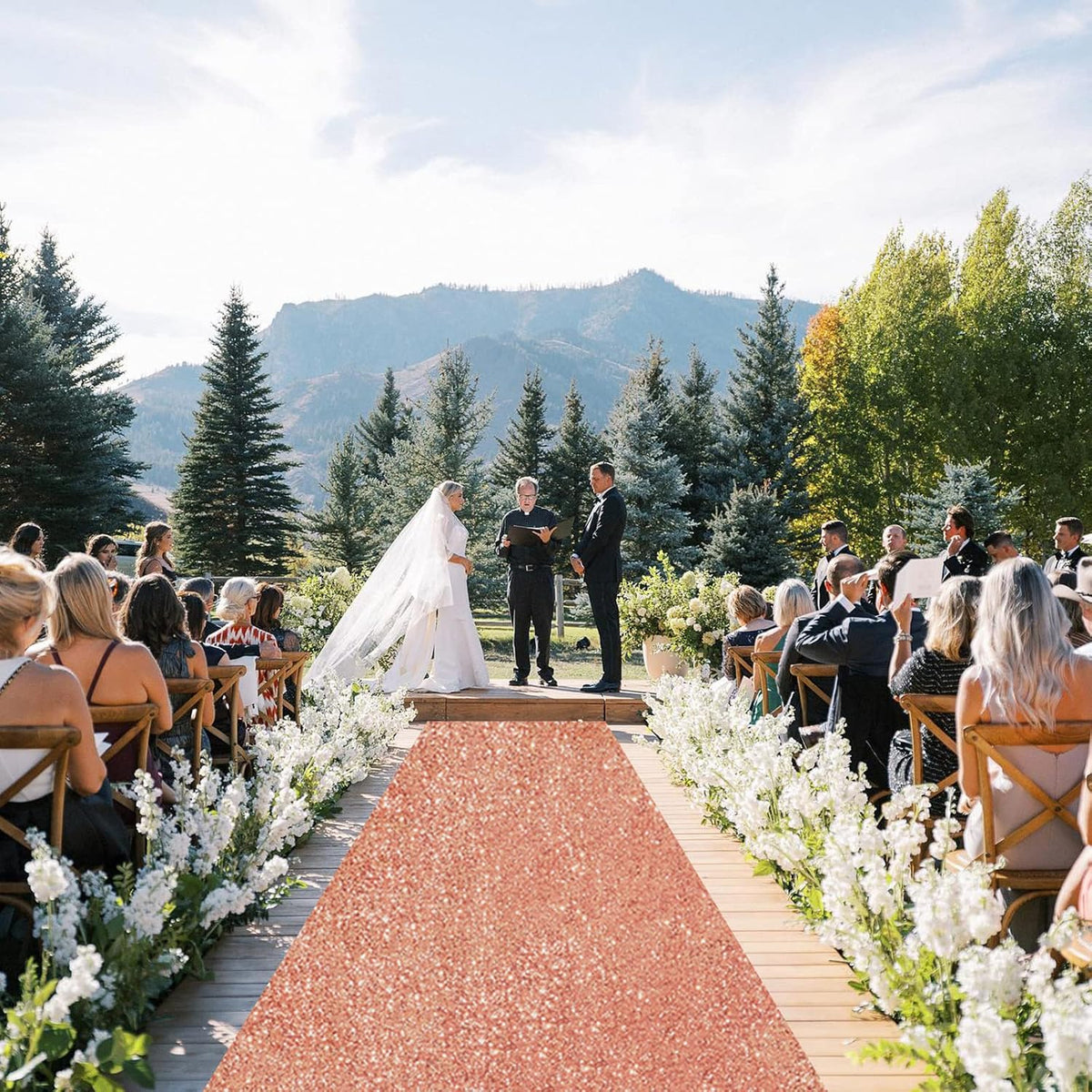 Aisle Runners 4FT×20FT - Rose Gold Sequin Aisle Runner Long Carpet Runner for...