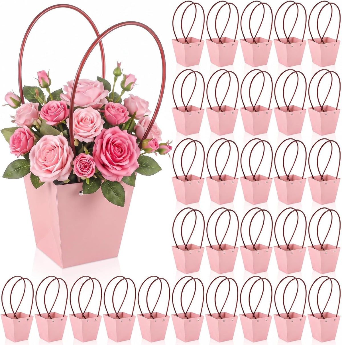 gilprop 30 packs bouquet bag kraft paper flower, main product view