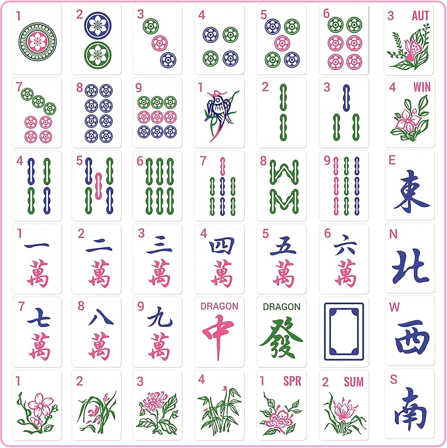 42Pcs Edible Chinese Mahjong Cupcake Toppers Mah-Jong Tiles Cupcake Picks Mahjong Playing Card Cupcake Decorations for Mah-jong Lover Birthday Cake Cupcake Decorations Mahjong Game Party Supplies