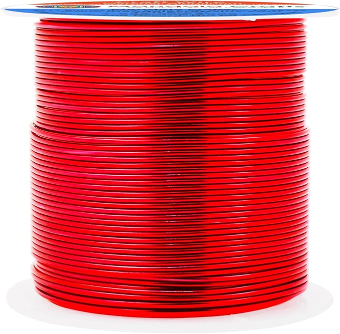 Mandala Crafts 20 Gauge Anodized Aluminum Craft Wire for Jewelry Making - 100 FT Colored Flexible Red Wire - Bendable for Bonsai Armature Crafting Sculpting