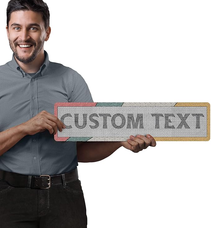 Custom Sign, Custom Street Sign, 11 Font Colors, 13 Font Styles, 4 Hole Options, 22 Sizes, 6x24 Inches, Rust Free DiBound, Fade Resistant, Made in USA by My Sign Center (Fauxsaic 2)