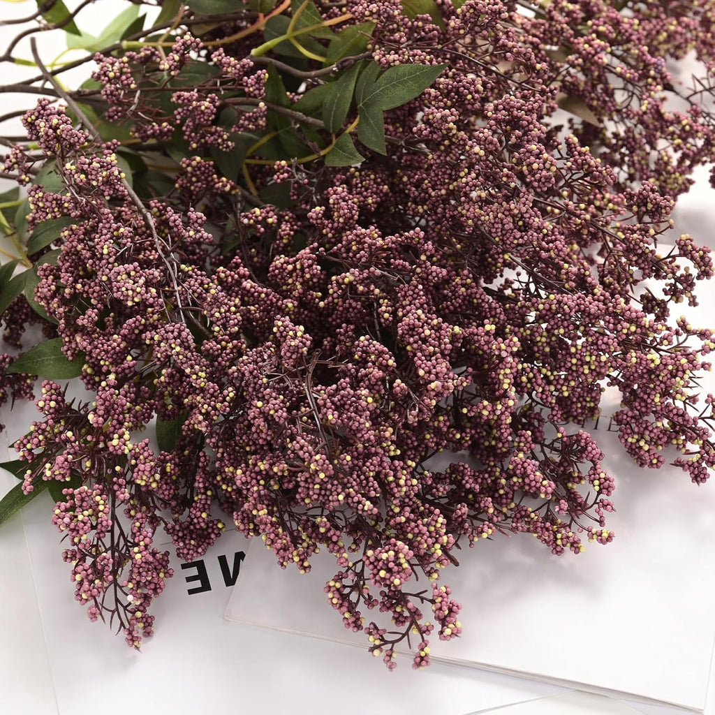 43in faux berry stems, artificial nandina fall decor showing dimensions