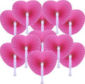 12 Packs Decorative Paper Folding Hand Fans Handheld,Silver Heart Foldable Wedding Fans Chinese and Japanese Fans Bulk for Bridal Guest Church Party Favors Dancing Birthday DIY