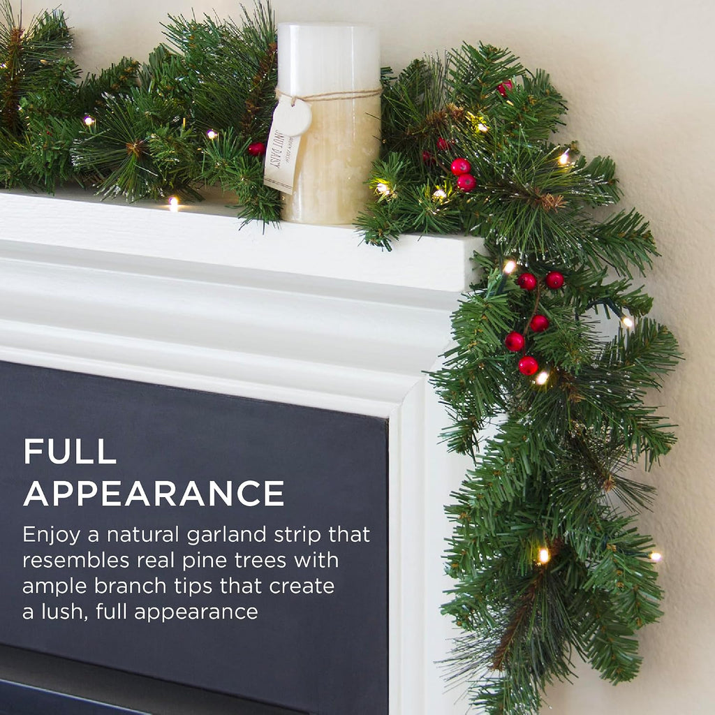 best choice products 9ft pre-lit holiday pre-decorated christmas shown in use