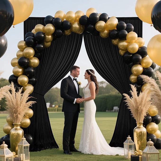 20x10ft Backdrop Curtains for Parties, 4 Panels 5x10ft Photography Backdrop Curtain with Rod Pocket,Backdrop Polyester Background Drapes,Wedding Backdrop Drapes for Birthday Baby Shower Home Decor