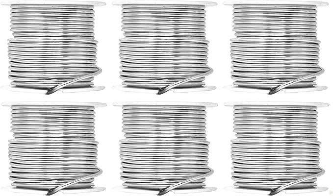 Mandala Crafts 12 Gauge Anodized Aluminum Craft Wire for Jewelry Making - 276 FT Colored Flexible Silver Combo Wire - Bendable for Bonsai Armature Crafting Sculpting