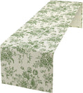 Vintage Flower Table Runner, Wildfloral Green Floral Sketch Pattern Print Table Runner for Kitchen Dinning Table Runner Decor Home Wedding Party Holiday, 13x108 Inch