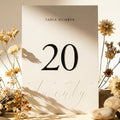 SIKO Table Numbers 1-20 - Double Sided Wedding Table Numbers with Head Table Card & Embossed Details - 4x6 inches, Self-Standing Table Cards for Wedding Reception | Perfect for Special Occasion Events