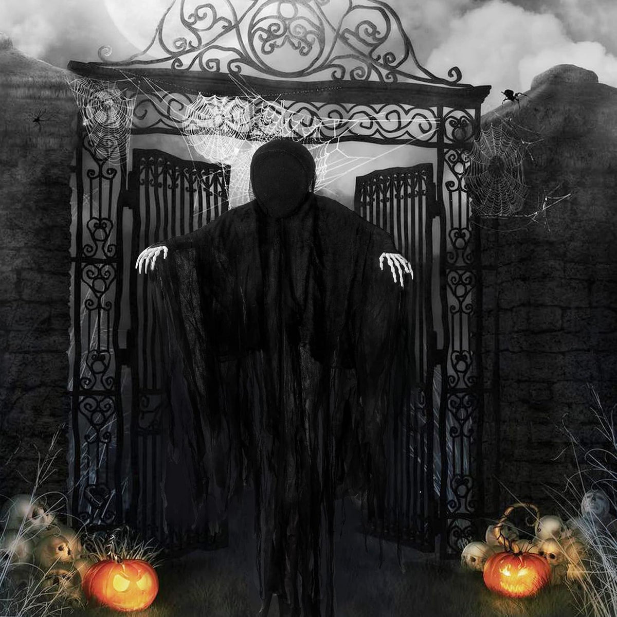 JOYIN 63” Halloween Decorations Outdoor Grim Reaper,Dark Faceless Hanging Gho...