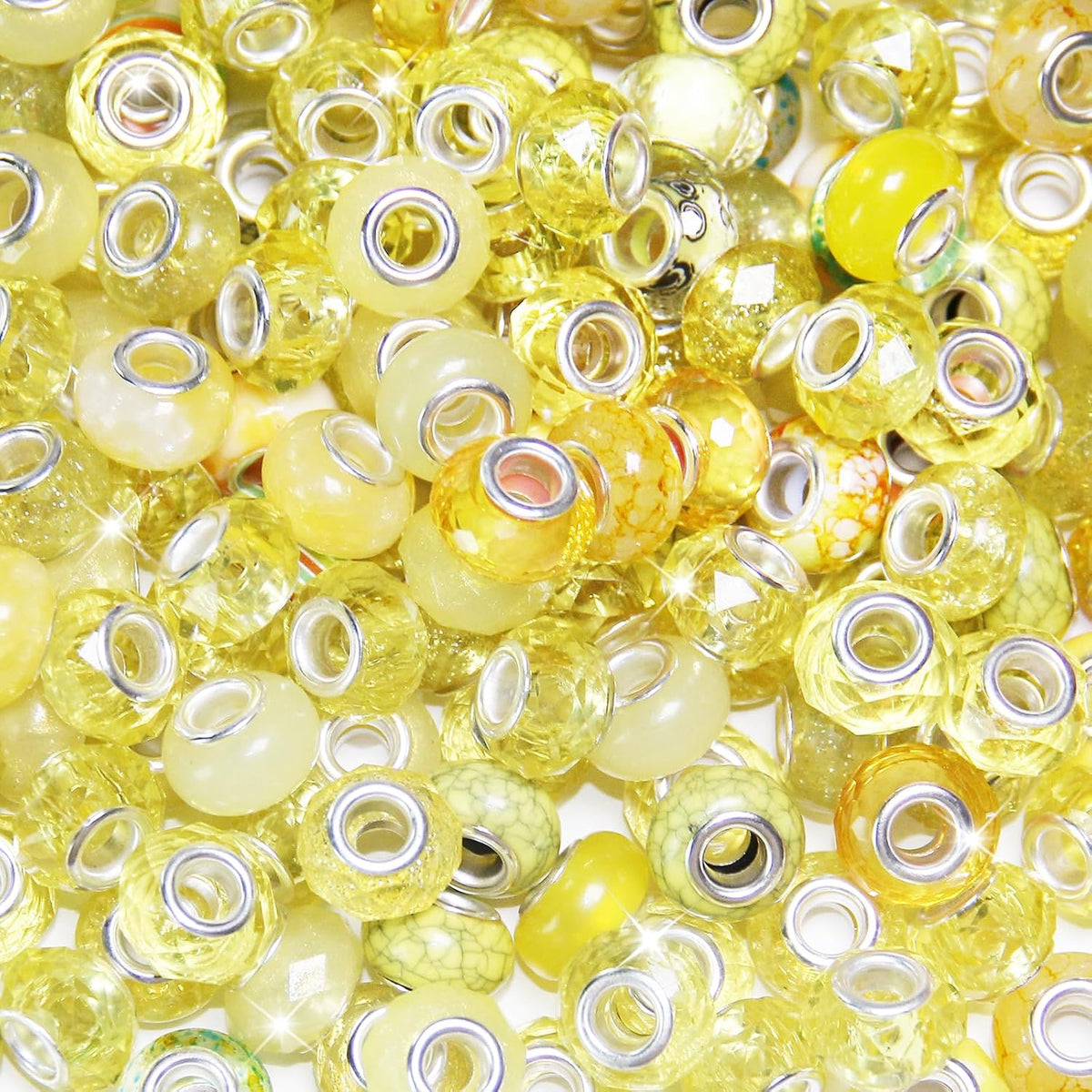 500 pieces large hole beads, assorted european craft, main product view