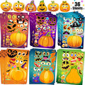 36 Sheets Halloween Stickers for Kids, Make A Pumpkin Face Stickers, Halloween Pumpkin Decorating for Kids Toddlers Party Favors Treats Party Games Goody Bag Filler