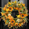 24 inch fall wreaths for front door outside, main product view