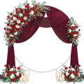 Wedding Arch Draping Fabric 29" x 19Ft Sheer Drapes for Backdrop Wedding Ceremony Reception Ceiling Decor Curtain Baby Bridal Shower Decoration (Burgundy, 1 Panel)