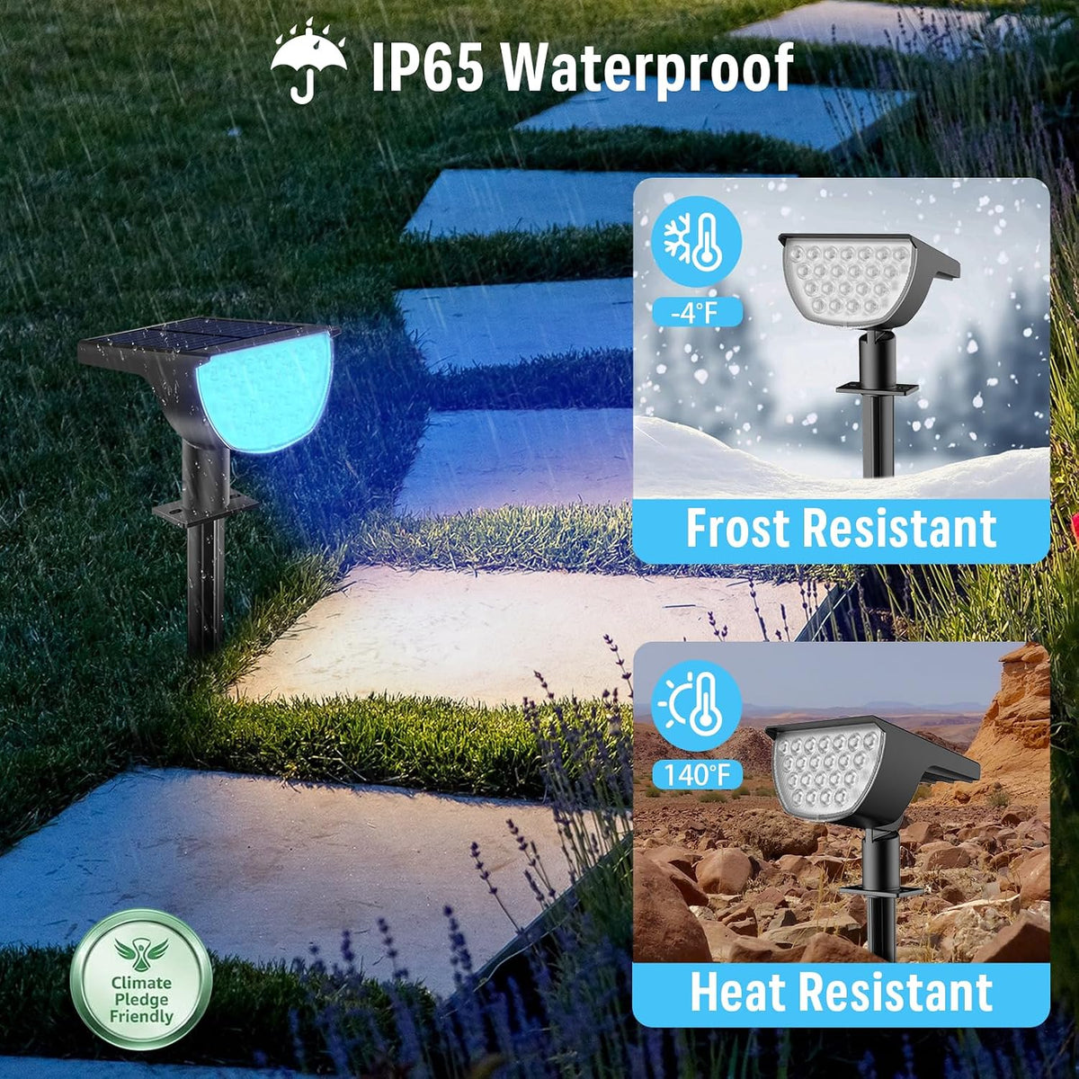 GKGG Solar Color Changing Lights Outdoor, 7 Lighting Modes IP65 Waterproof So...