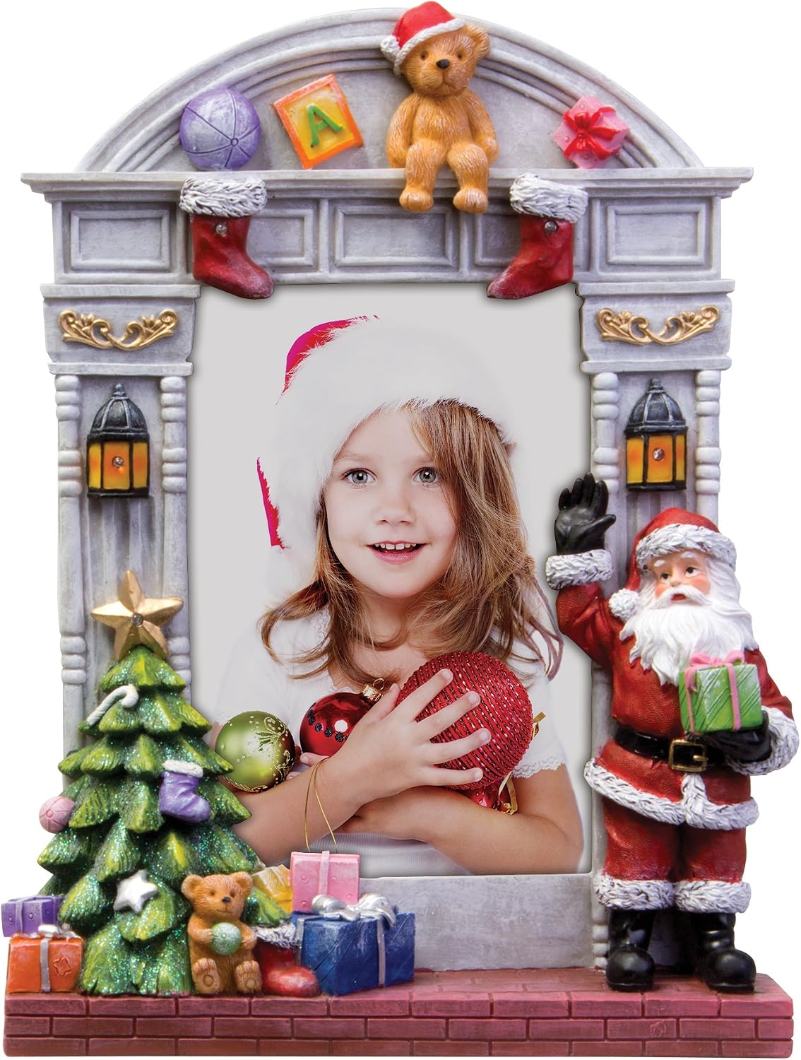 4x6 light up resin picture frame w/santa &, main product view