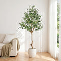 6ft artificial olive trees indoor large faux olive, main product view