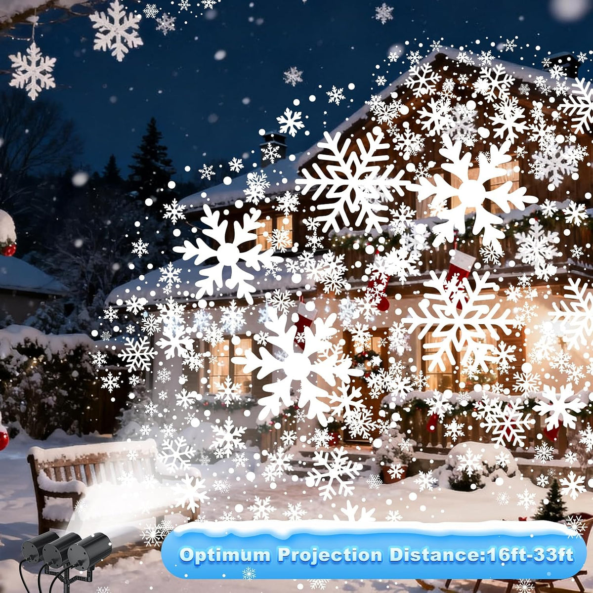 christmas projector lights outdoor, 2025 upgraded triple head, view 9