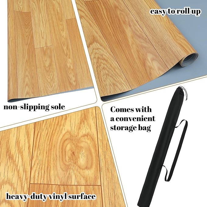 Portable Dance Floor Smooth Ballet Floor Vinyl Dance Mat for Home Stage Studios Kids Adults Practice Improve