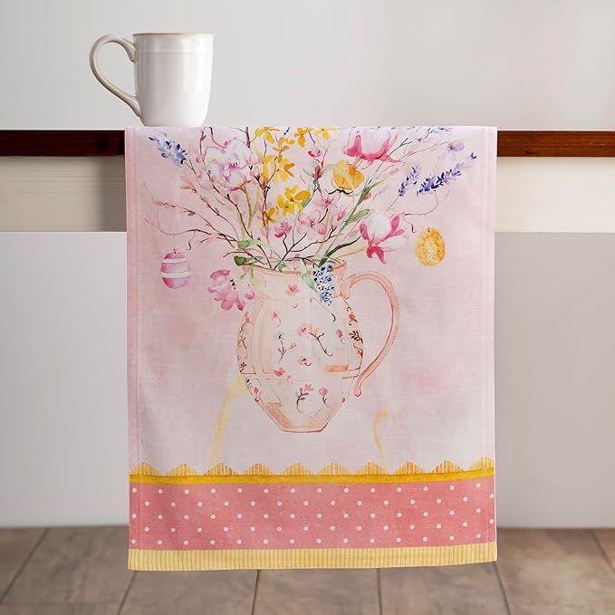 Maison d' Hermine Table Runner 100% Cotton Double Layer Table Runners 72 inches Long Decorative for Kitchen Dining Party Baby Shower Wedding Bridal Shower Spring Summer (Easter Zest, 14.50" x 72")