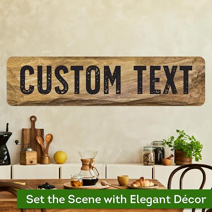 Custom Sign, Custom Street Sign, 11 Font Colors, 13 Font Styles, 4 Hole Options, 22 Sizes, 12x48 Inches, Rust Free DiBound, Fade Resistant, Made in USA by My Sign Center (Stone)