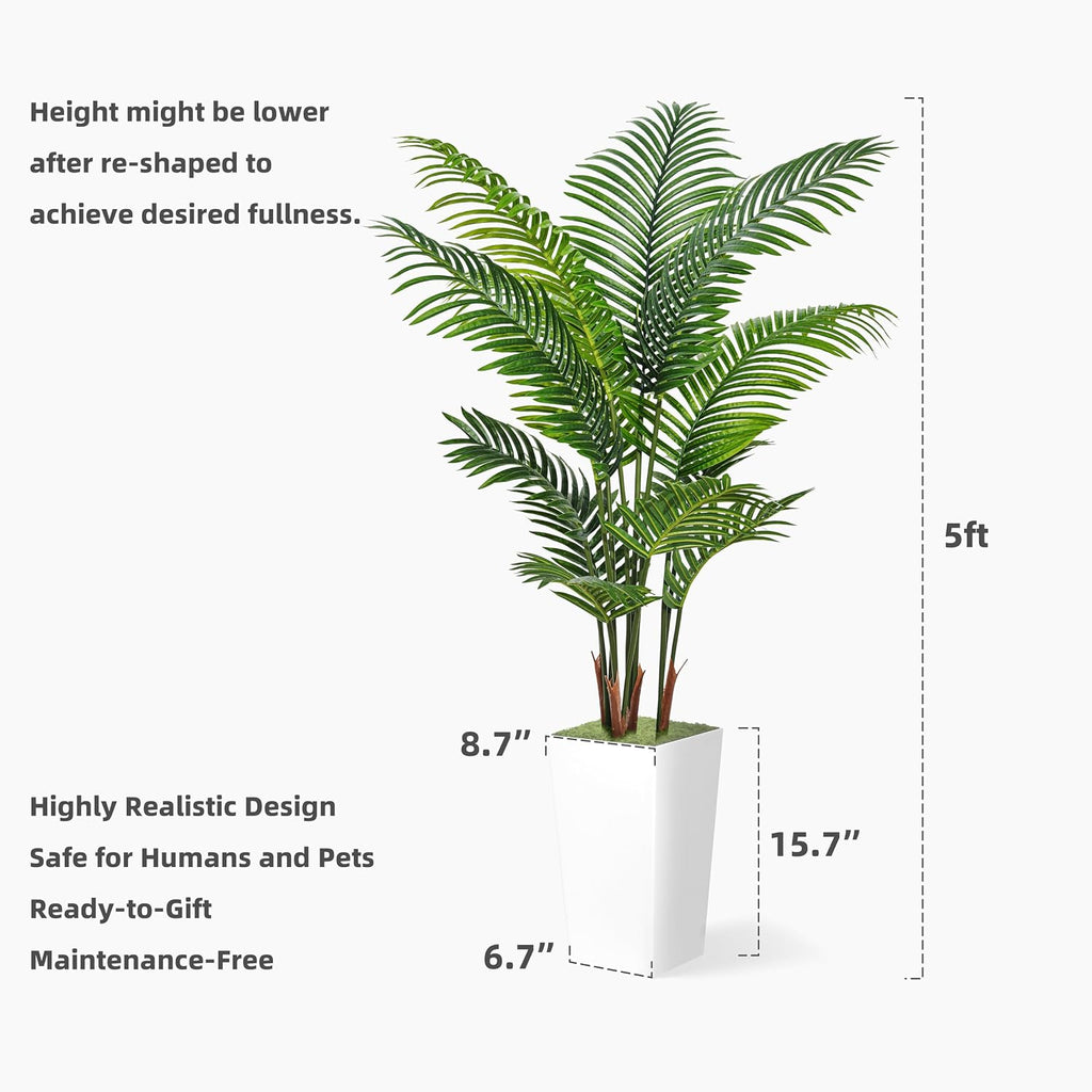 astidy artificial plant 5ft fake palm tree with, package contents