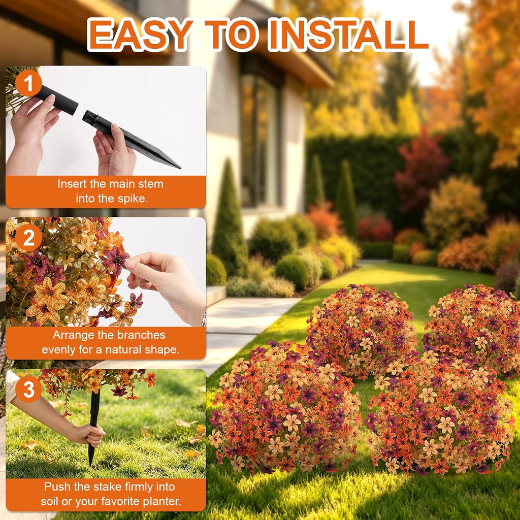 artificial fall flowers for outdoors, 23'' topiary balls showing dimensions