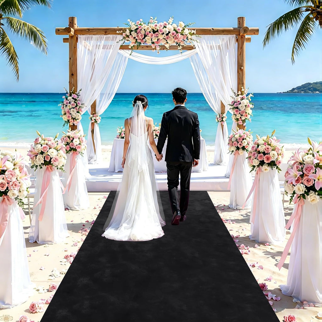 fuhsy wedding decorations wedding aisle runner outdoor black showing dimensions