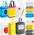 Sweetude 60 Pcs Back to School Gift Bags with Handles, 12.6 x 9.84 x 4.33 Inch Reusable Teacher Appreciation Tote Bags, Non Woven for First Day of School Party Favors Classroom Teacher Student Gifts