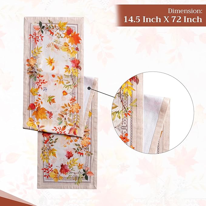 Maison d' Hermine Table Runner 100% Cotton Single Layer Table Runners 72 inches Long for Thanksgiving Christmas Decorations Home Kitchen Dining Party Wedding (Amarante, 14.5" x 72")