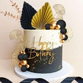 Boho Cake Topper Black Gold Ball Cake Top Man Cake Decorations Roar 1920s Cake Decorations for Baby Shower Party Decorations Wedding Anniversary Party Supplies