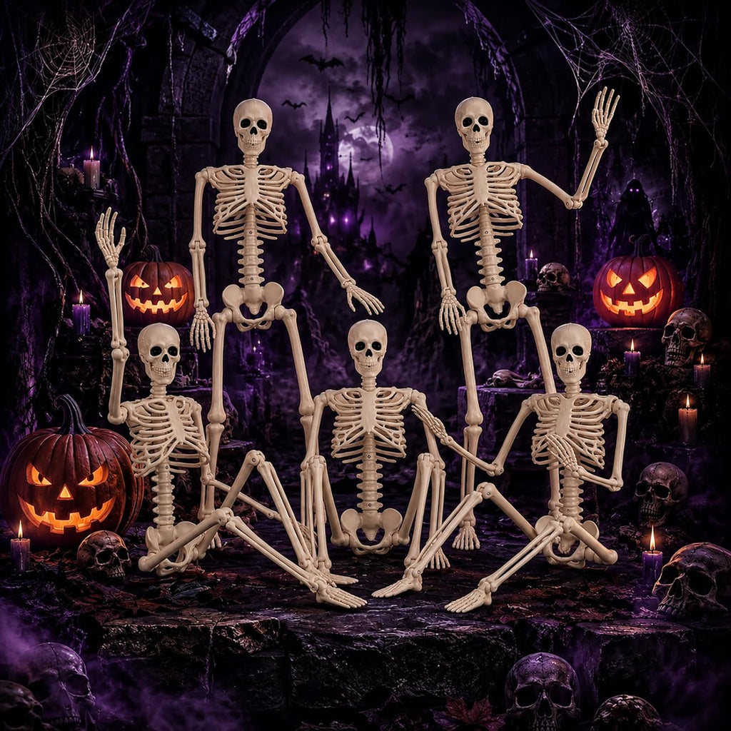 abakuku 2 pack 36" halloween skeleton decorations,human bones, package contents