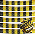 6 Pack 10 Ft Black and Gold Foil Fringe Garland Metallic Streamers Tinsel Banner Wall Hanging Garland Backdrop for Parade Floats, Halloween, Christmas, Thanksgiving, New Year Party Decorations