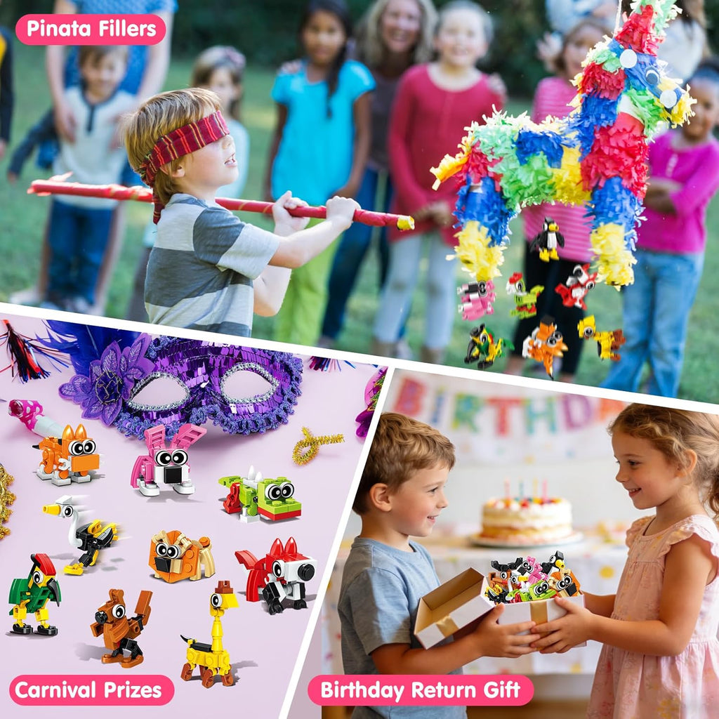 20PCS Mini Animal Building Blocks Party Favors for Kids 4-8 8-12 Goodie Treat Bag Stuffers Classroom Treasure Box Toys Carnival Prizes Bulk Pinata Fillers Birthday Trinket Back to School Student Gifts