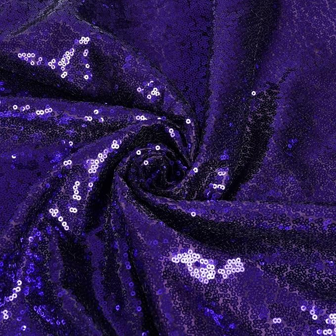 Poise3EHome 8Ft x 10Ft Purple Sequin Backdrop, Glitter Thick Satin Sequin Background Drapes, Sequence Backdrop for Halloween Wedding Party Holiday Festival Decor