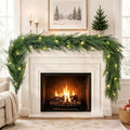 9ft realistic christmas cedar garland with lights, faux, main product view