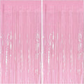 Pastel Pink Party Streamers Foil Fringe Backdrop Curtains Tinsel Streamers Birthday Party Decorations Fringe Backdrop for Birthday Valentines Gender Reveal Party Bridal Shower