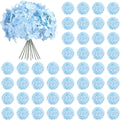 auihiay 64pcs blue hydrangea artificial flowers, silk hydrangeas, main product view