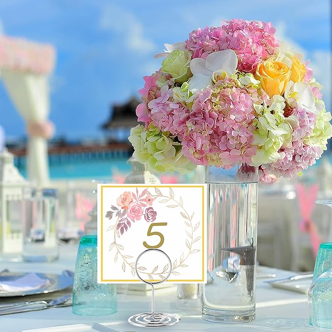 26Pcs Place Card Holder, Table Number Holders, Wire Picture Holder, Small Size Table Card Holders, Photo Holder for Centerpieces, Wedding Reception, Party, Birthday (Silver)