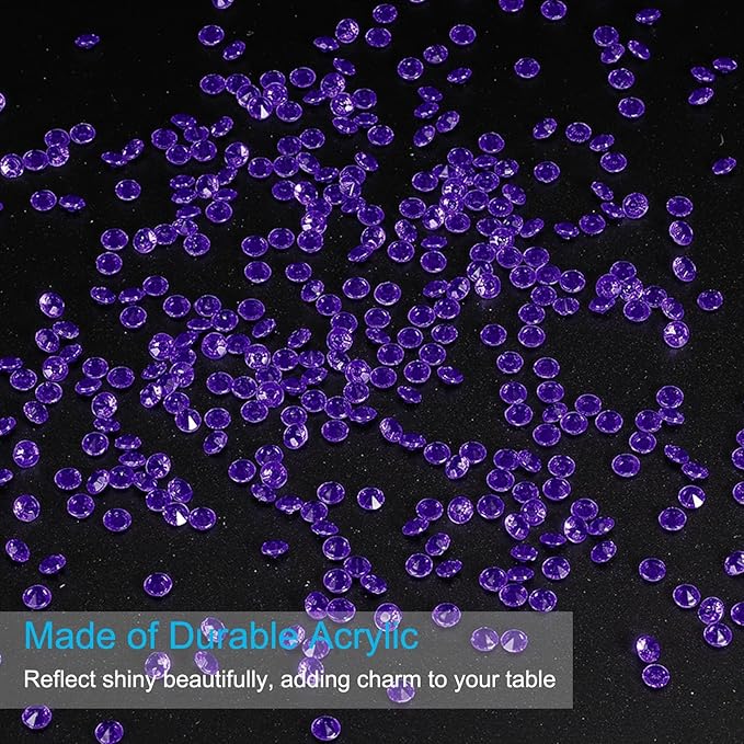 PATIKIL 10000 Pcs Wedding Table Scatter Confetti Crystals 4.5mm Acrylic Diamonds Vase Fillers Gems for Table Centerpiece Decorations Party Vase Beads, Dark Purple