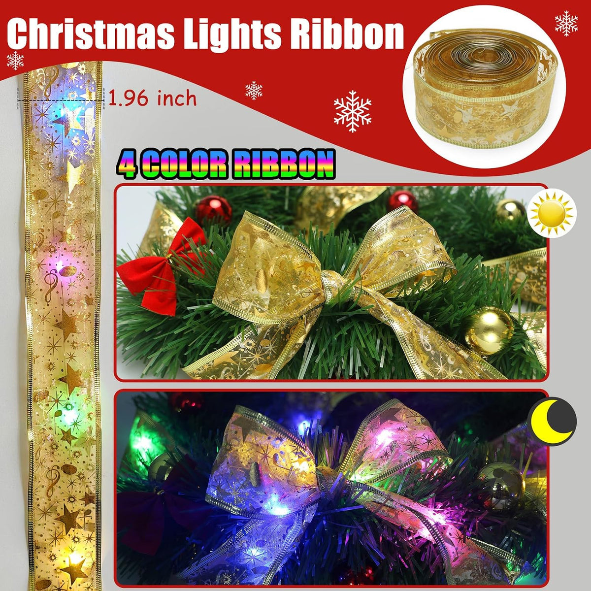 gardennow 3 pack 150ft christmas garland for holiday, side view