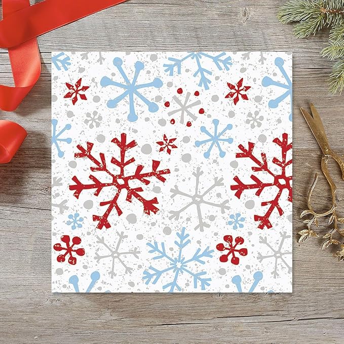 Current Crackle Snowflake Christmas Rolled Wrapping Paper - Premium Jumbo 23-Inch x 32-Foot Gift Wrap Roll, 61 Square Feet Total