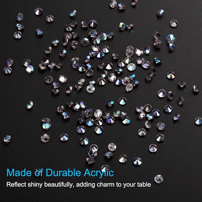 PATIKIL 14000Pcs Wedding Table Scatter Confetti Crystals 3mm Acrylic Diamonds Vase Fillers Gems for Table Centerpiece Decorations Bridal Shower Party, Gray AB
