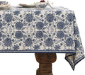 patdrea Designer Vintage Blue Rectangle Tablecloth,Linen Anti-Wrinkle Paisley Pattern Farmhouse Extra Long Table Cloth,Decor Cover for Kitchen Dining,Christmas,Thanksgiving,67"x118"-Lantang a
