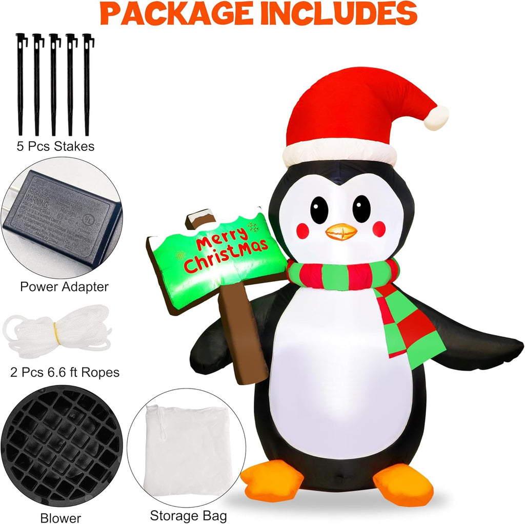 atdawn 5ft christmas inflatables blow up yard decorations shown in use