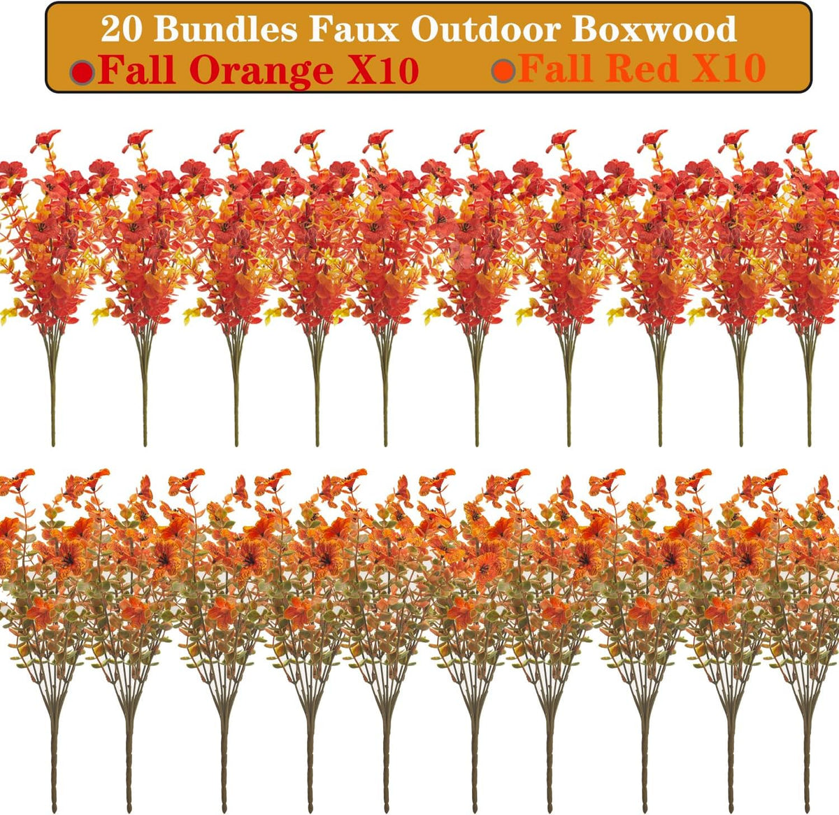 grunyia 20 bundles uv resistant artificial fall flowers, side view