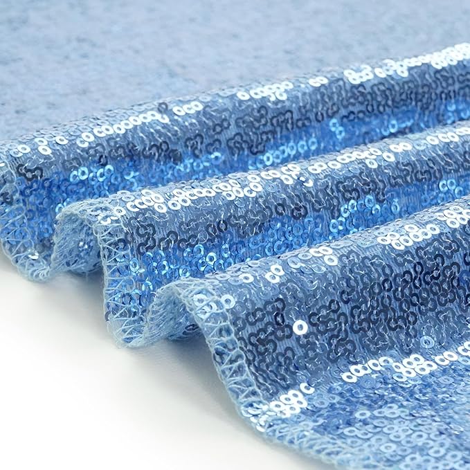 Eternal Beauty Sequin Backdrop Curtains, 2x8 Ft-2 Panels Baby Blue Back Drop for Shimmer Photography Party Wedding Birthday Decor