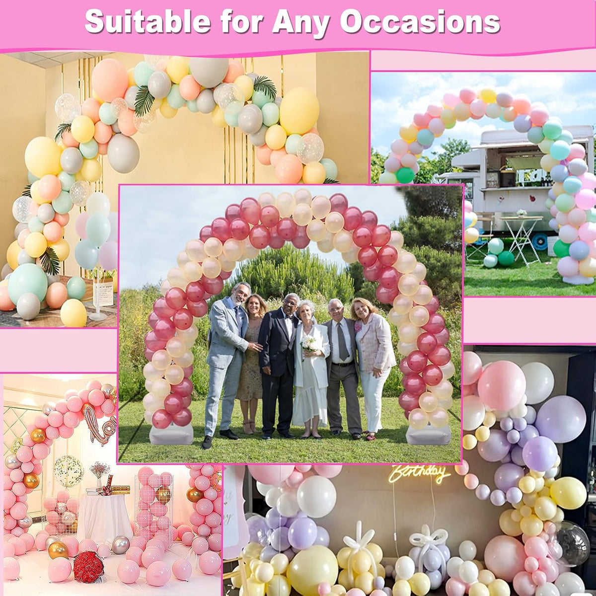 balloon arch kit and balloon pump, 9ft tall on a desk or shelf