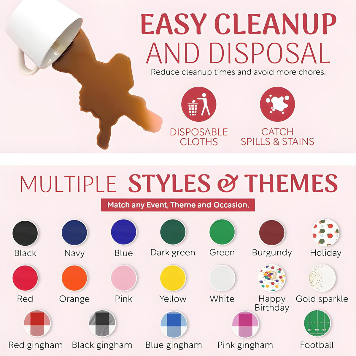 Grandipity Plastic Table Cloth Roll - 54in x 300 Ft. Table Cover