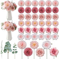 suncalla 98pcs artificial flowers with stems, pink color, main product view